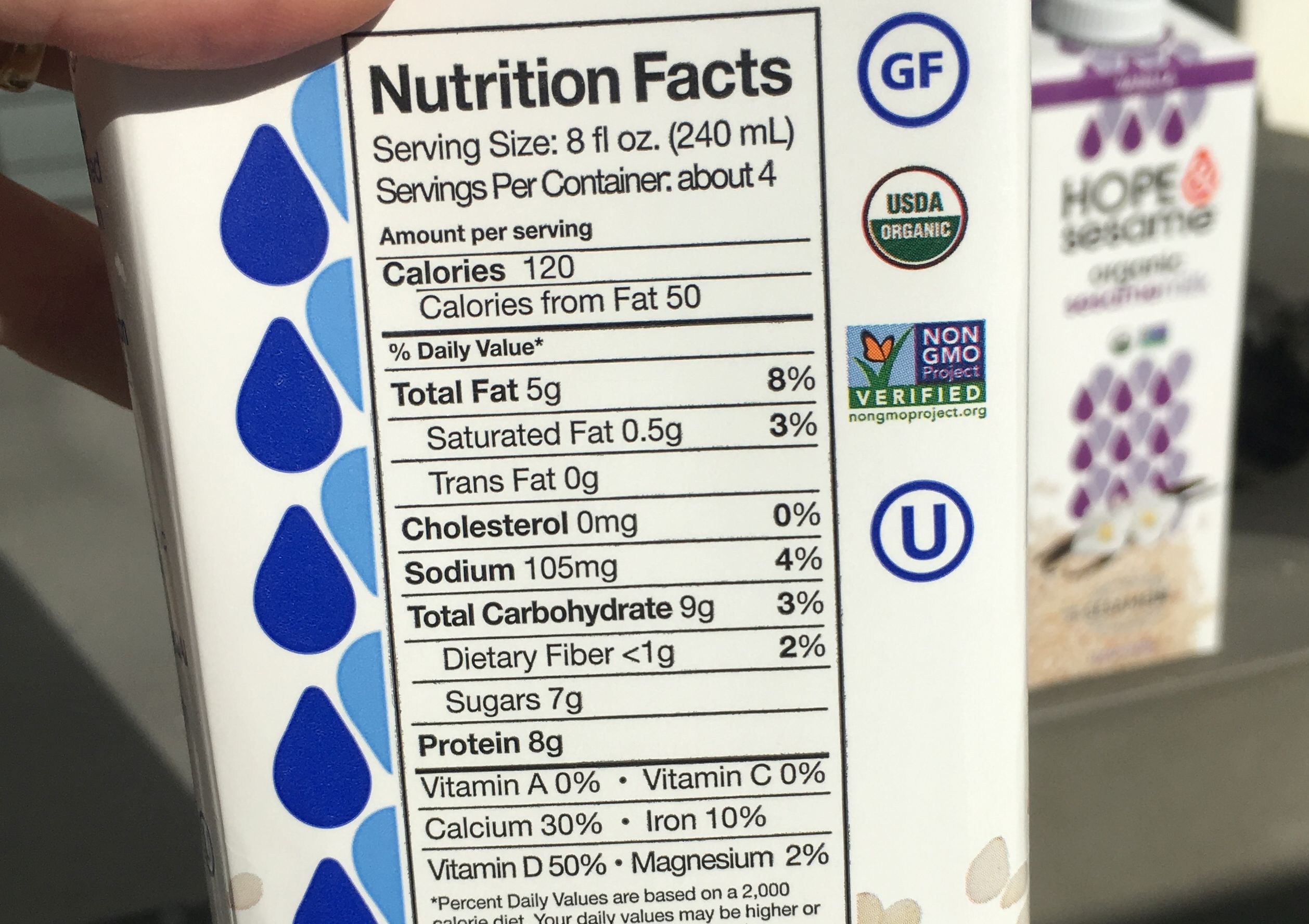 Silk pure coconut milk nutrition facts list